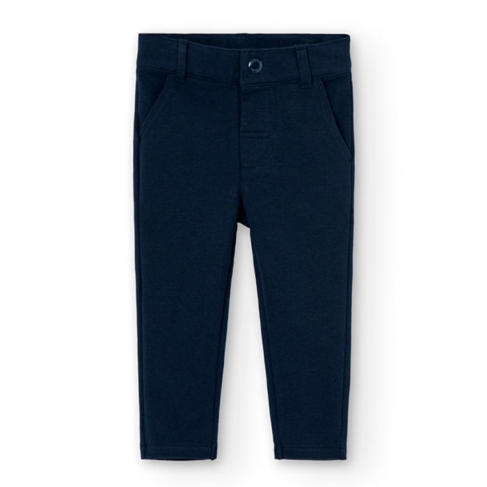 Pantaloni eleganti bebe baieti din bumbac, bleumarin, Boboli [1]