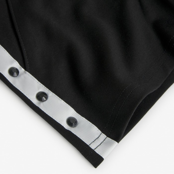 Pantaloni eleganti fete, scurti,negri cu banda alba, BOBOLI [3]