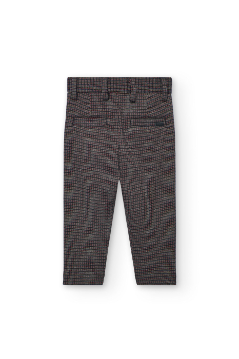 Pantaloni eleganti stofa baieti, carouri, navy, brand Boboli [3]