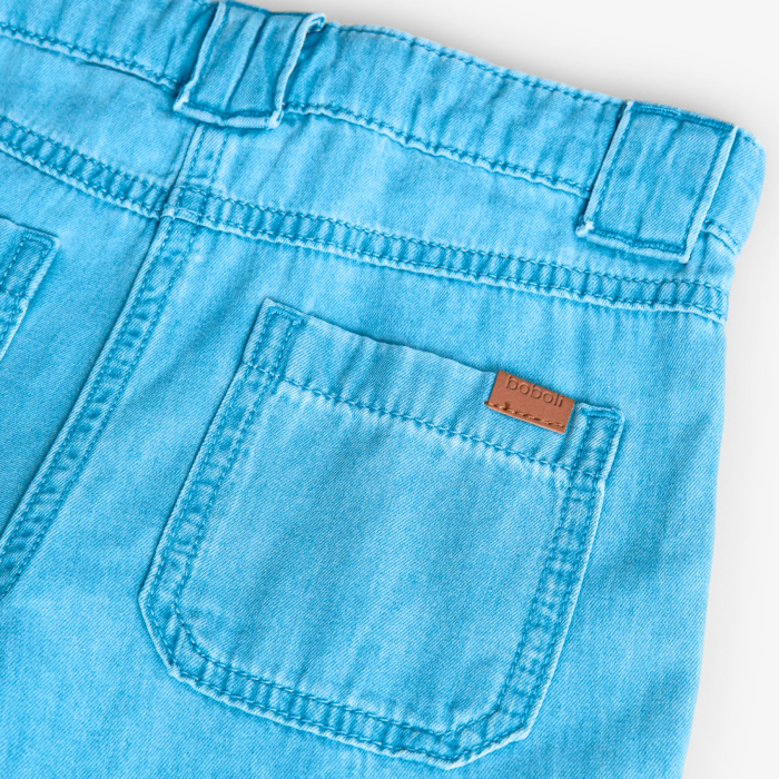 Pantaloni fete denim, model tip cargo, blue, brand Boboli [4]