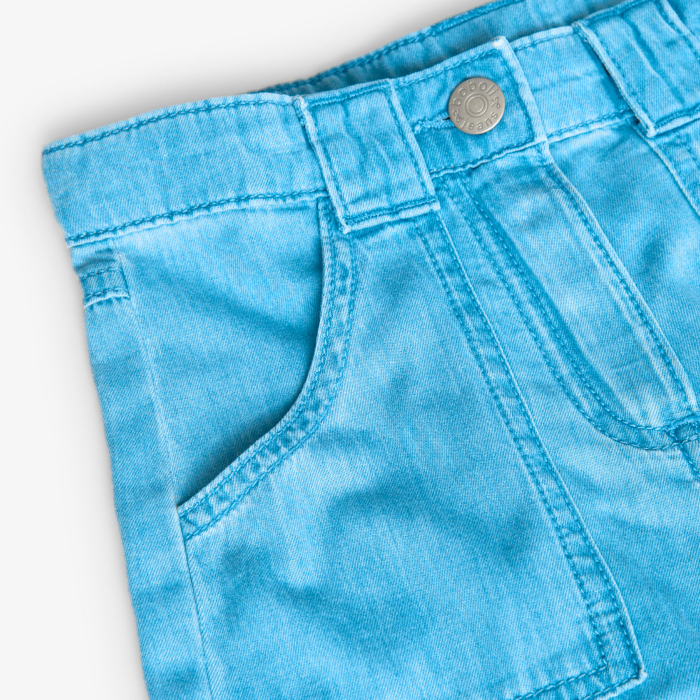 Pantaloni fete denim, model tip cargo, blue, brand Boboli [3]