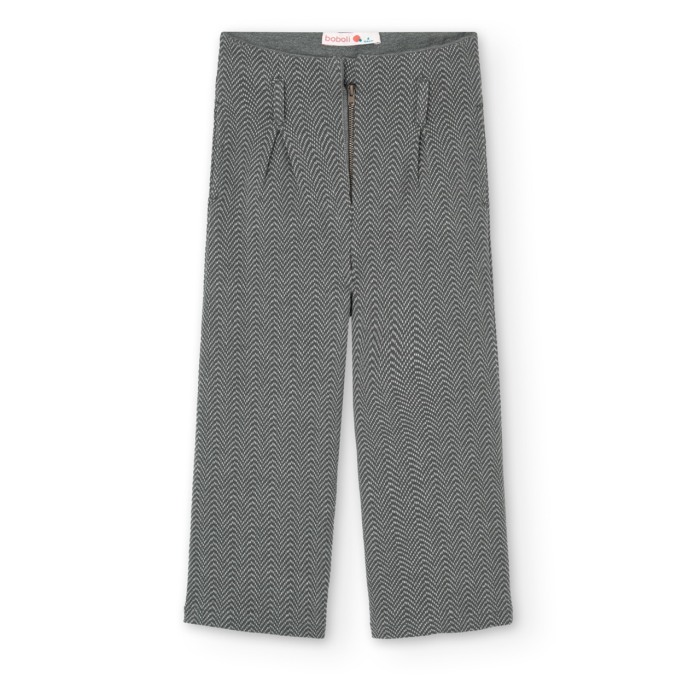 Pantaloni fete evazati, flanel, gri, Boboli [2]