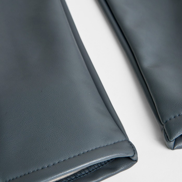 Pantaloni fete piele ecologica, tip colant, vatuit, gri, Boboli [4]