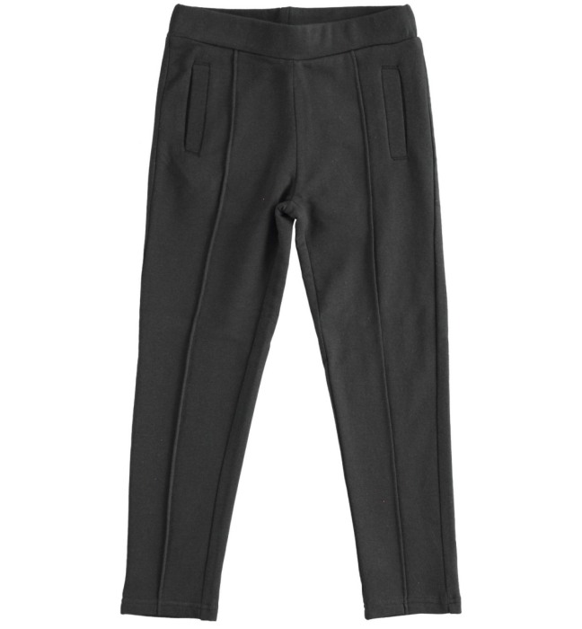 Pantaloni fete tip colant, vatuit, negru, iDO [2]
