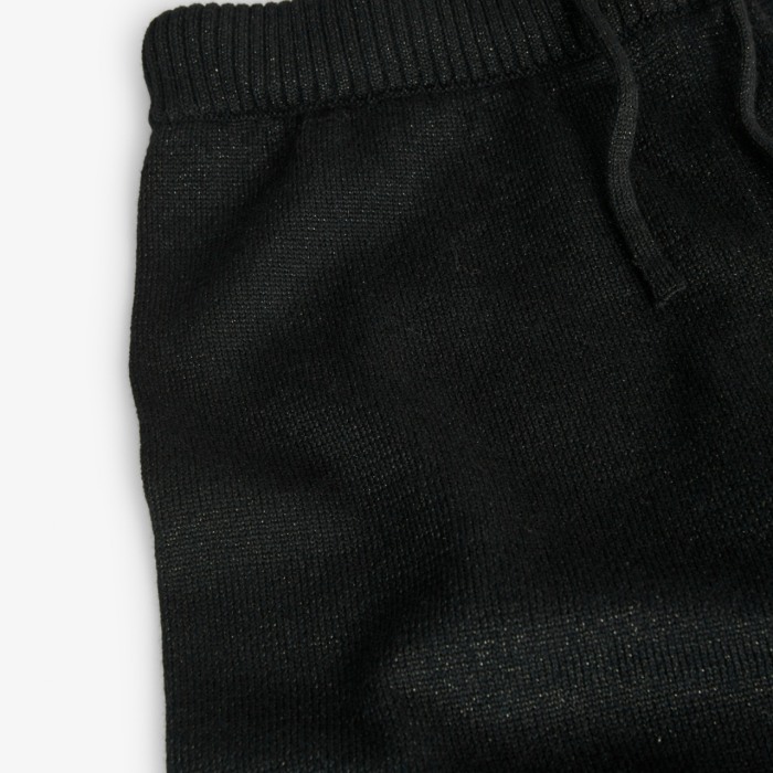 Pantaloni fete tricot, model larg, negru cu insertii fine lurex, brand Boboli [4]