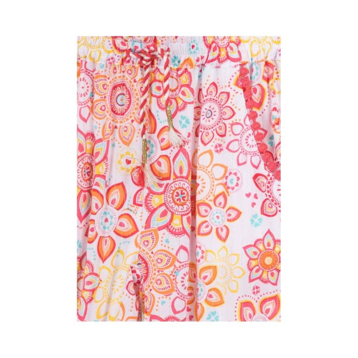 Pantaloni fete vascoza, imprimeu etno, portocaliu [2]