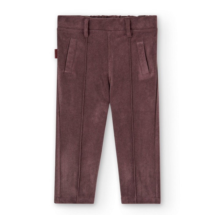 Pantaloni fetite, piele intoarsa eco, maro, Boboli [1]