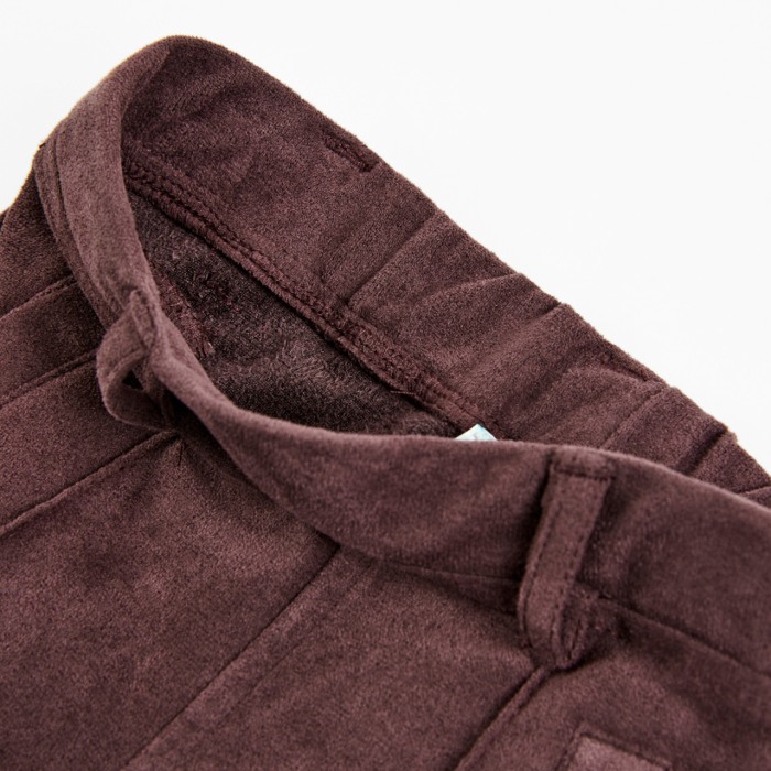 Pantaloni fetite, piele intoarsa eco, maro, Boboli [3]