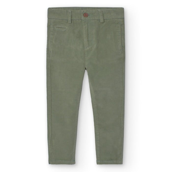 Pantaloni raiat baiat 4-16 ani, bumbac, verde , Boboli [1]
