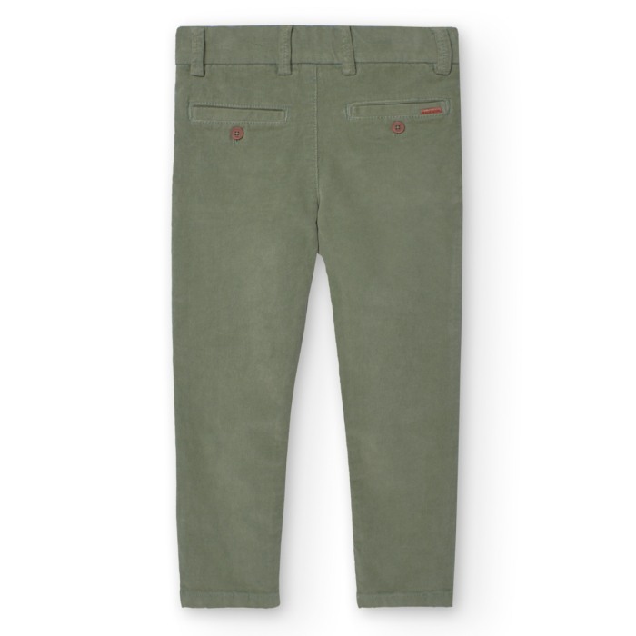 Pantaloni raiat baiat 4-16 ani, bumbac, verde , Boboli [2]
