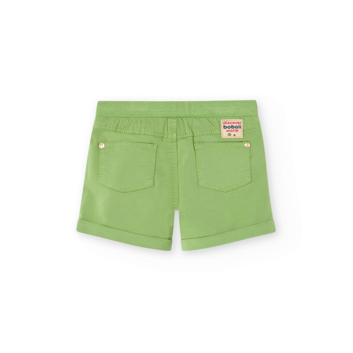 Pantaloni scurti baiat, bumbac, gabardina, verde, Boboli [2]
