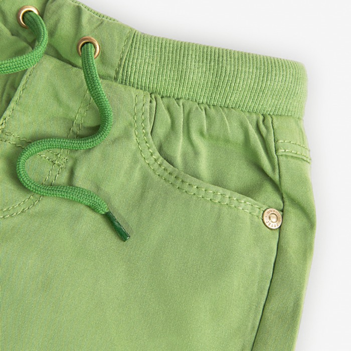 Pantaloni scurti baiat, bumbac, gabardina, verde, Boboli [4]