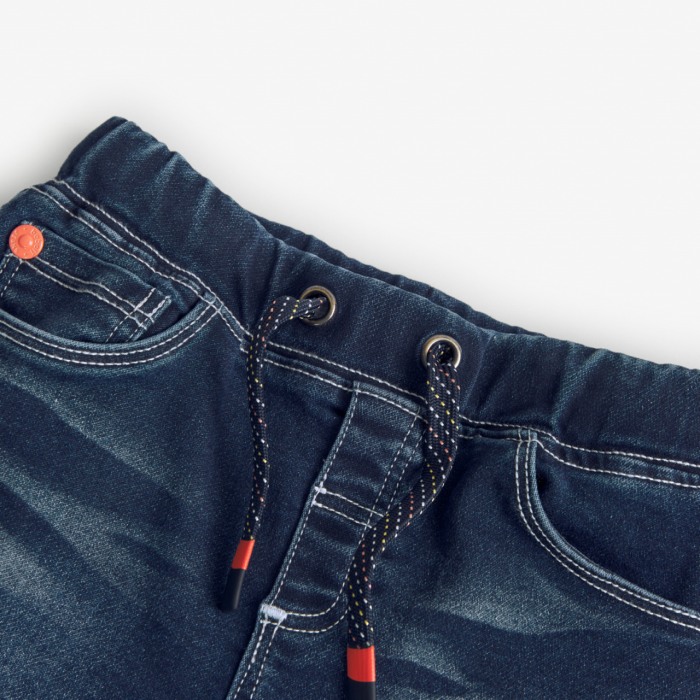 Pantaloni scurti baiat, denim strech, navy, Boboli [3]