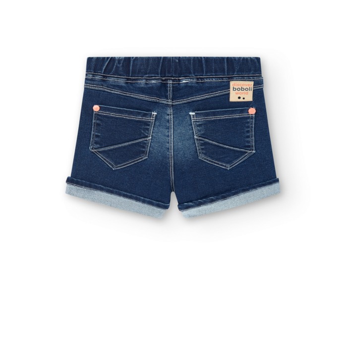 Pantaloni scurti baiat, denim strech, navy, Boboli [2]