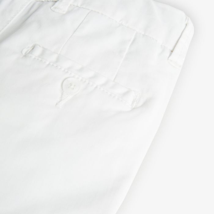 Pantaloni scurti baieti, bumbac saten, alb, brand Boboli [4]