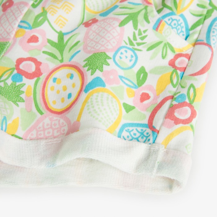 Pantaloni scurti fete 1-8 ani, bumbac, imprimeu ananas, verde, brand Boboli [4]