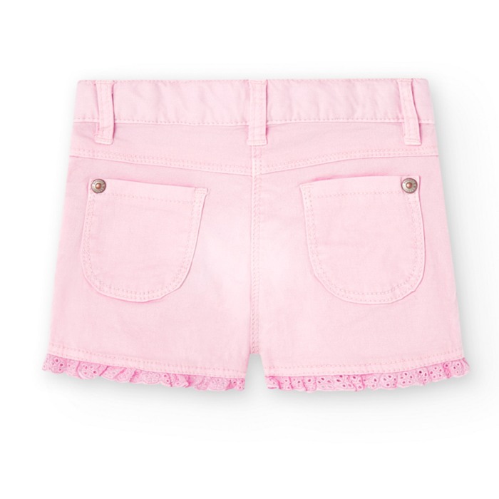 Pantaloni scurti fete, broderie margine, roz, Boboli [2]