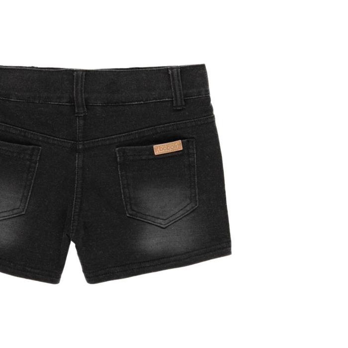Pantaloni scurti fete, fake denim strech, negru, Boboli [4]