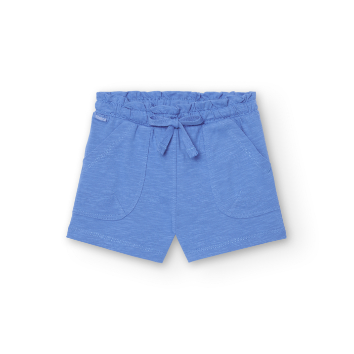 Pantaloni scurti fetite 1-8 ani, bumbac better cotton, culoare azur, brand Boboli [3]