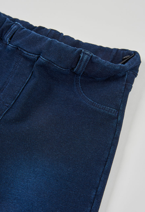 Pantaloni tip colant, fete 2-14 ani, denim, strech, navy, brand Boboli [3]
