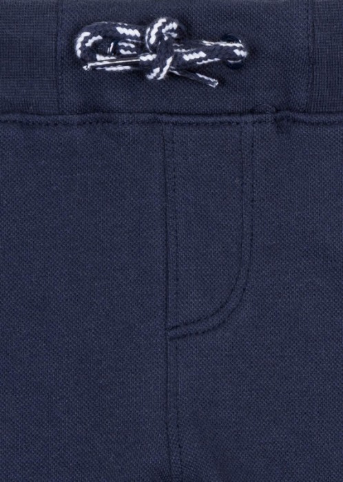 Pantaloni trening baiat, bumbac piquet, navy [3]