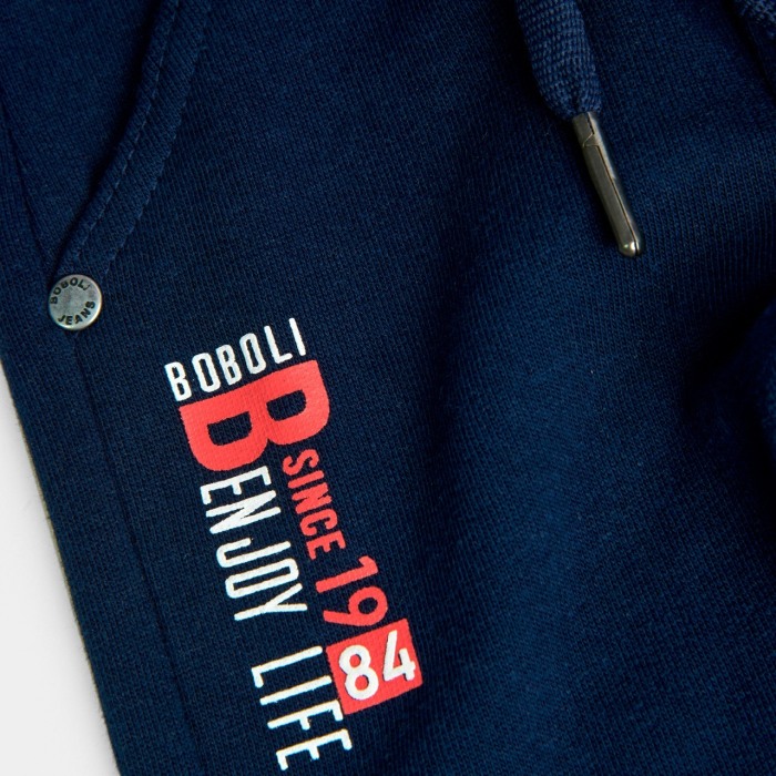 Pantaloni trening vatuiti baieti 3-8ani, bleumarin, brand Boboli [3]