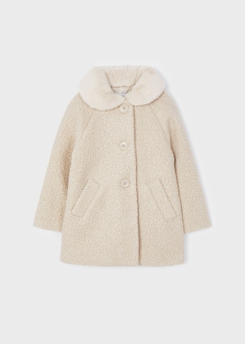Pardesiu fete cu aspect carliontat, bej, guler blanita nedetasabil [2]