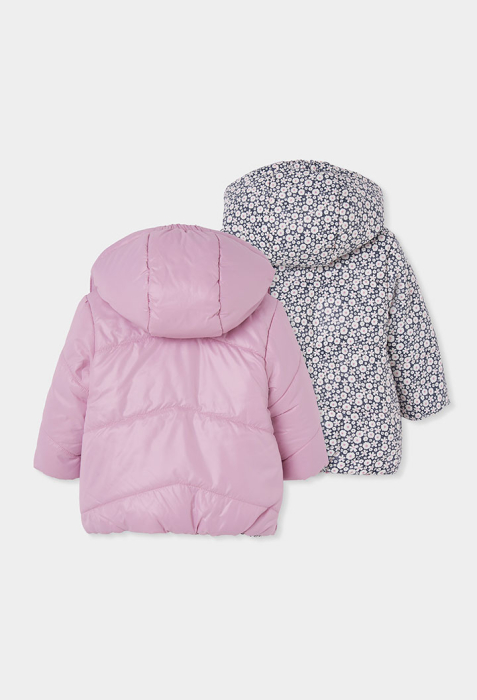 Parka reversibila fetite 1-10 ani, rezistenta la vant, roz, brand Boboli [3]