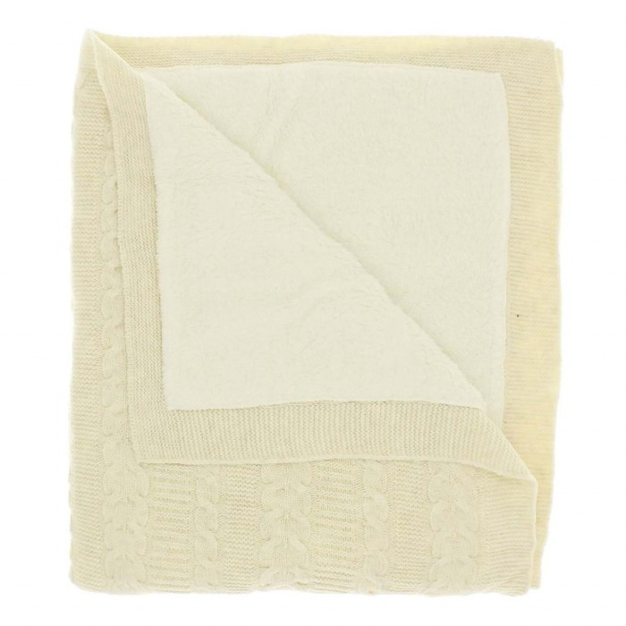 Paturica tricot cu blanita la interior, crudo , 75x95 cm [2]