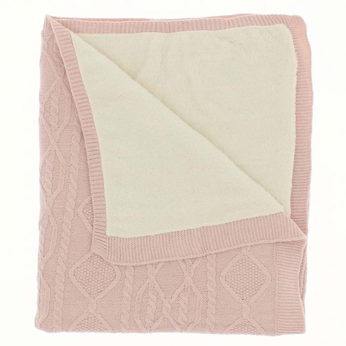 Paturica tricot cu blanita la interior, roz , 75x95 cm [1]