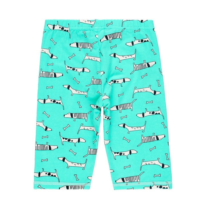 Pijama fete 4-14 ani, maneca scurta, imprimeu catei,verde, Boboli [8]