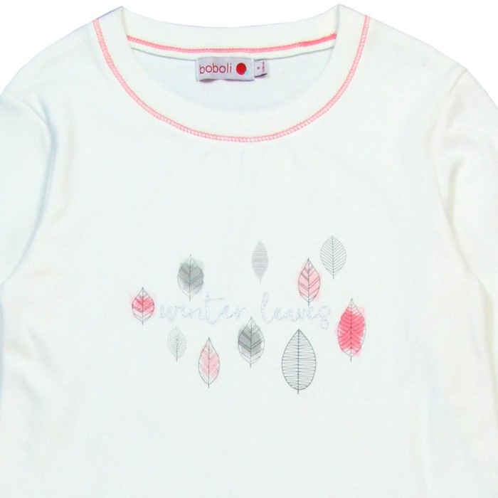 Pijama fete bumbac imprimeu frunze Boboli [3]