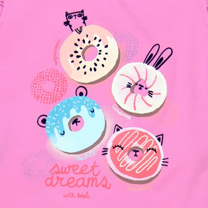 Pijama maneca scurta fete, roz, Boboli [3]