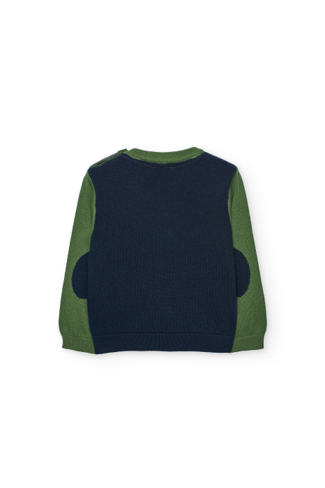 Pulover baieti 4-16 ani, carouri gri/verde/navy, brand Boboli [2]