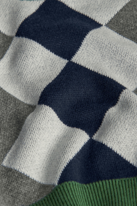 Pulover baieti 4-16 ani, carouri gri/verde/navy, brand Boboli [4]