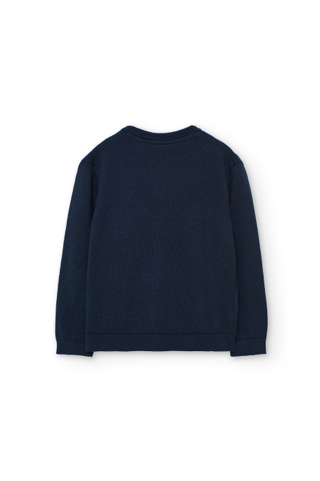 Pulover baieti 4-16 ani, tricot fin, carouri multicolore, navy, brand Boboli [2]