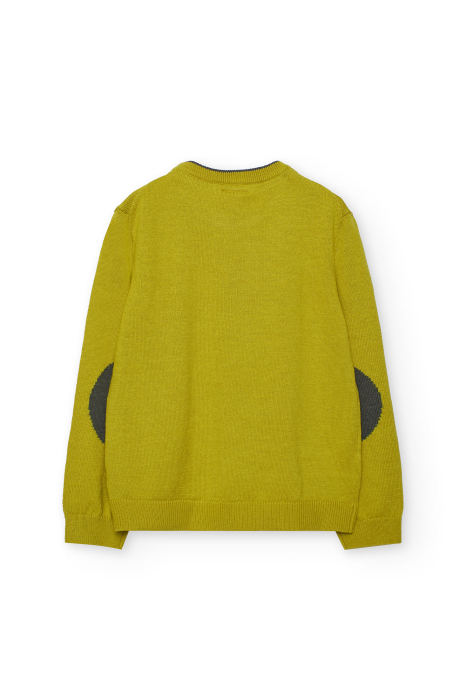 Pulover baieti 4-16 ani, tricot fin, culoarea mustarului, brand Boboli [2]