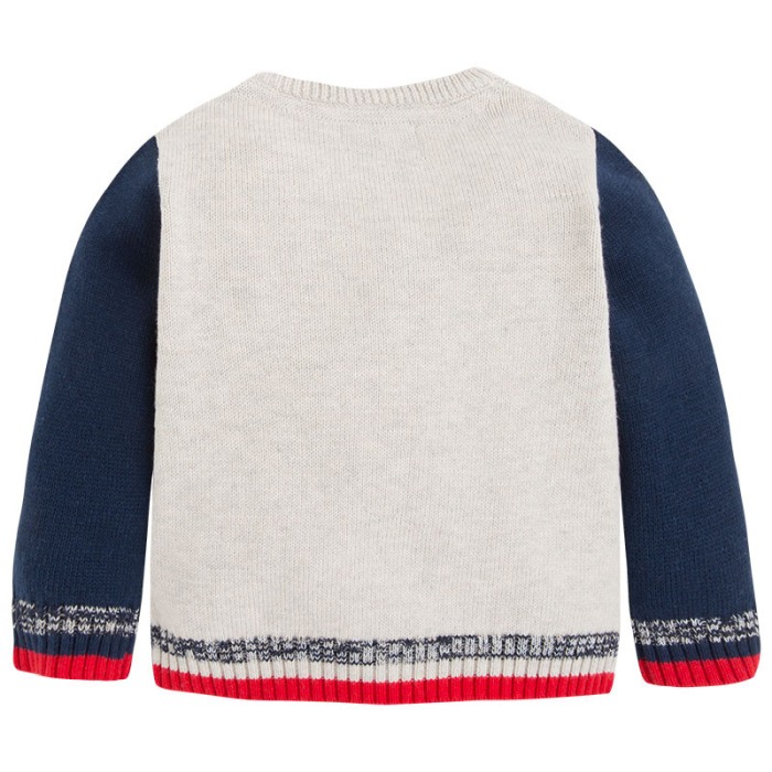 Pulover bebe baiat, crem/bleumarin,Mayoral [2]