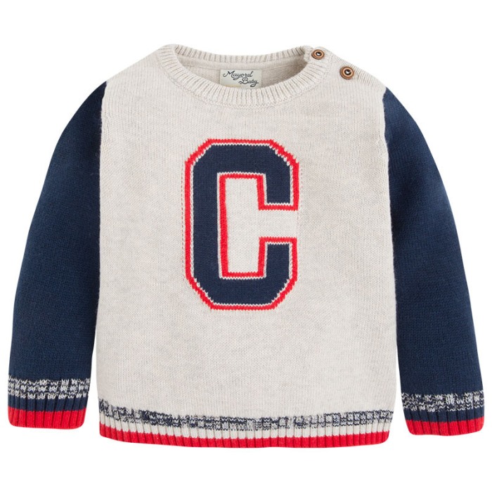 Pulover bebe baiat, crem/bleumarin,Mayoral [1]