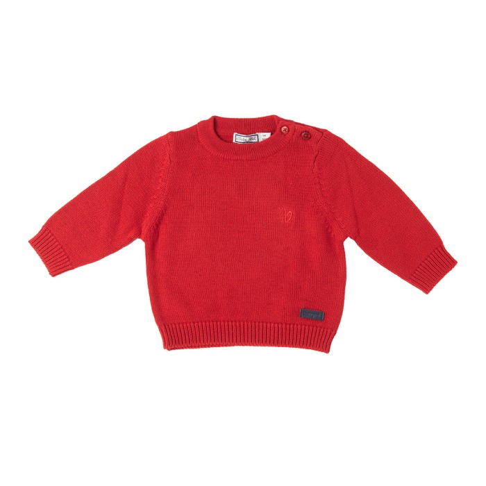 Pulover bebe baiat tricotat, rosu, Babybol [1]