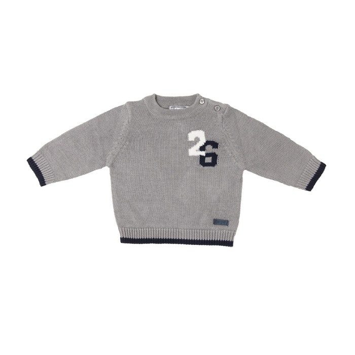 Pulover tricot baiat, gri, Babybol [1]