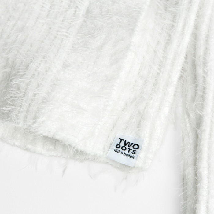 Pulover tricot fete, alb, aspect pufos, Boboli [4]