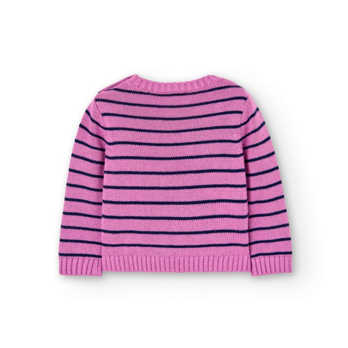 Pulover tricot fete, imprimeu stelute argintii, mov, Boboli [3]