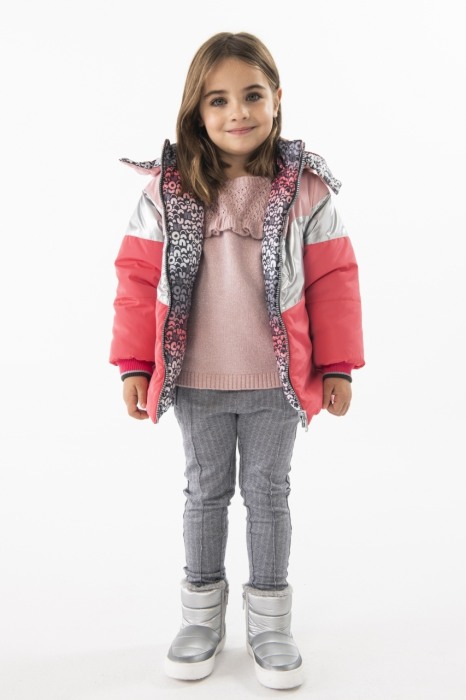 Pulover tricot fetite cu volanase, insertii argintii, roz, Boboli [5]