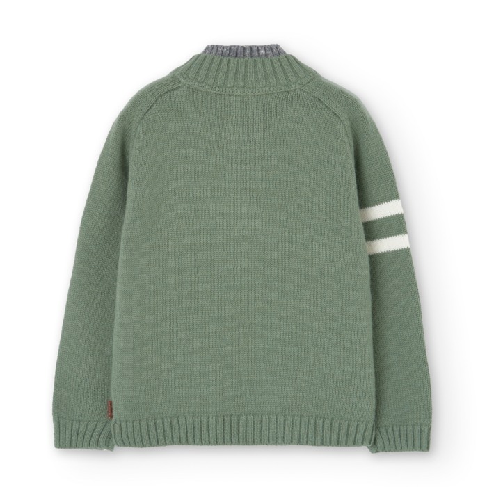 Pulover tricotat pentru copii în verde laur, brand Boboli [3]