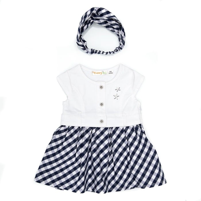 Rochie Babybol in carouri cu bandana asortata [1]