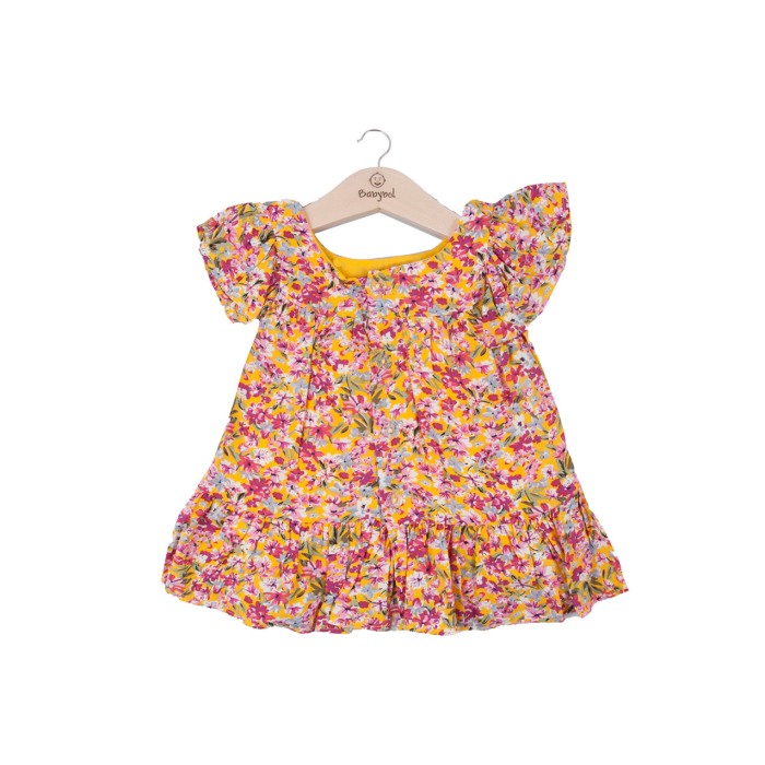 Rochie bebe fetita maneca scurta, imprimeu floral, Babybol [1]