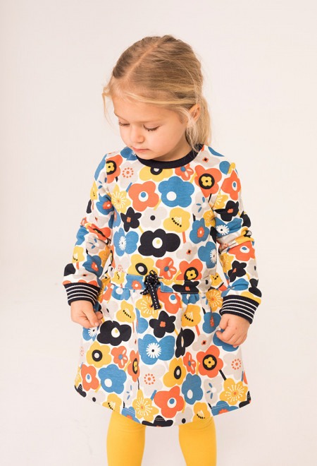 Rochie bumbac cu imprimeu floral, multicolor, Boboli [1]