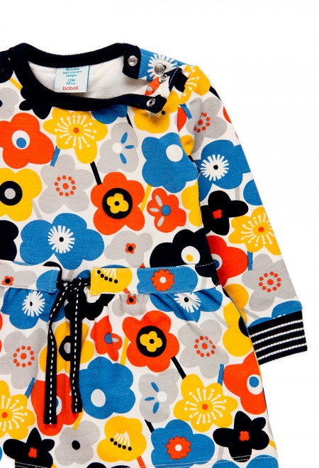Rochie bumbac cu imprimeu floral, multicolor, Boboli [3]