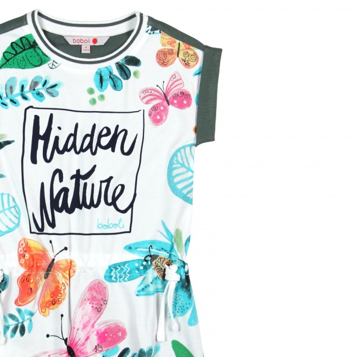 Rochie bumbac cu maneca scurta, imprimeu flori, Boboli [3]